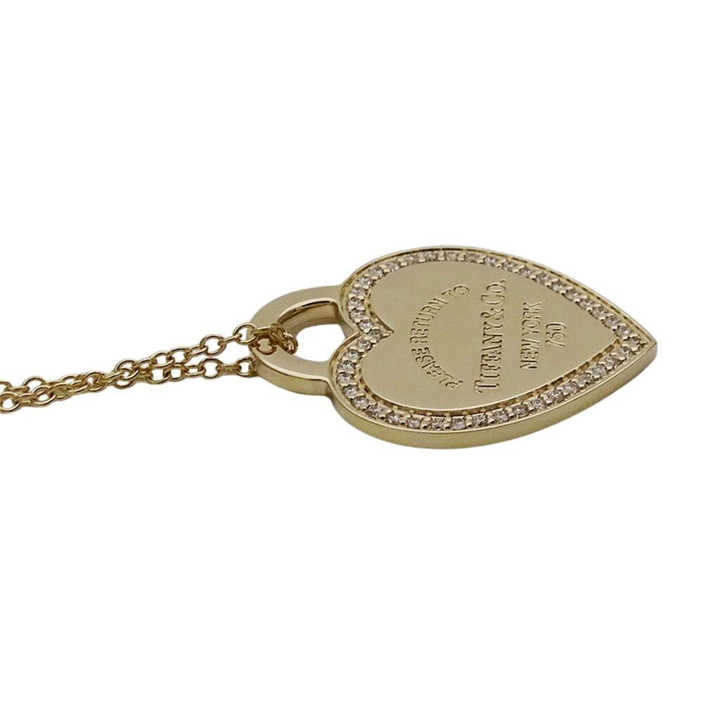 Tiffany & Co. Women's Necklace, 750YG Diamond, Return to Heart Tag, Yellow Go... - Picture 2 of 13